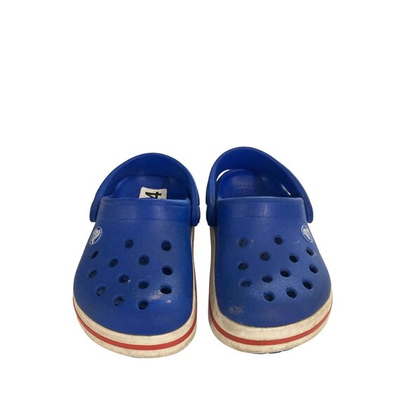 Crocs Classic Kids Size 6 Blue Slip-On Adjustable Heel Strap Clog Shoes - Picture 1 of 8